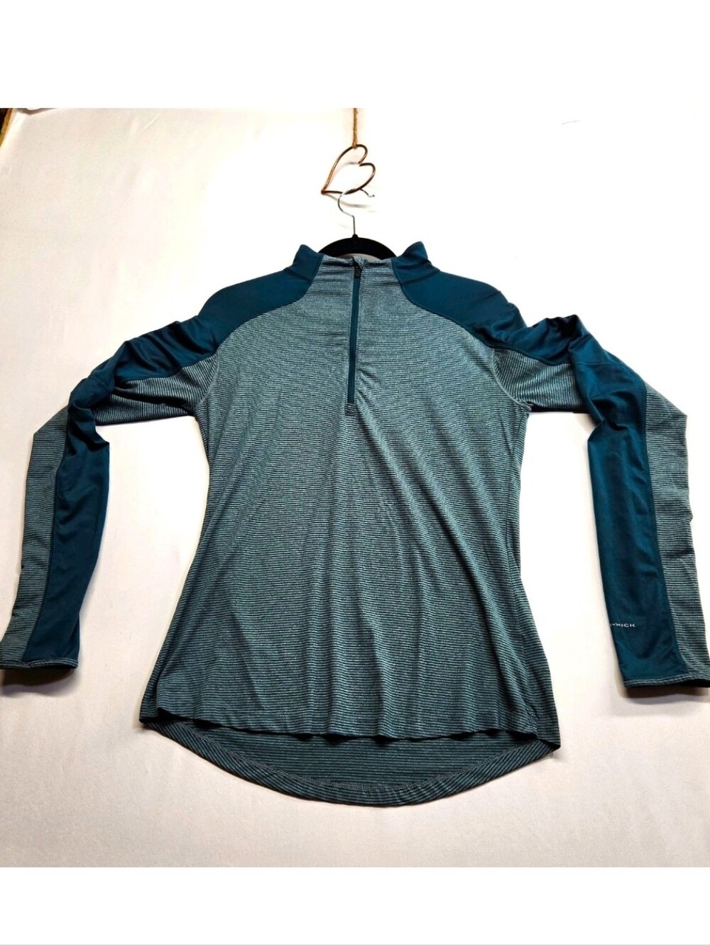 ⭐️Columbia Cross Trails Half Zip Pullover Teal Striped Activewear Medium